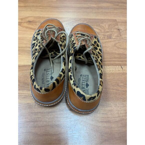 Spring Step Women's Brown Tan L’Artiste Leopard Oxford Shoes Size 35 - Picture 9 of 12